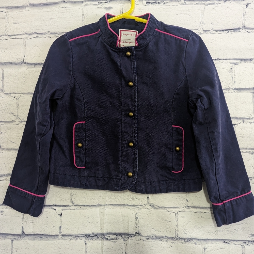 Gymboree READY JET GO Navy Blue Majorette Jacket Coat Girls Sz 7-8